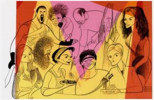 Al Hirschfeld, 2000 Academy Award Nominees for Best Actor and Best Actress, 2001.Colored gels over pen and ink. 